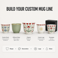 Coffret cadeau personnalisé, ensemble de tasses à café et à thé en céramique arabe Cawa Kawa pour une campagne promotionnelle de marque de café spécialisé