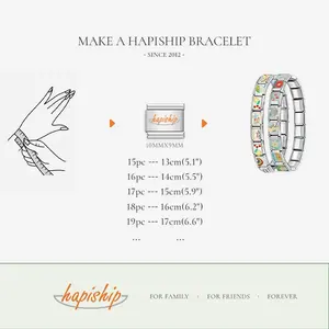 Hapiship 2024 moda familia esperanza <span class=keywords><strong>hija</strong></span> viaje encanto italiano enlaces ajuste 9mm pulsera de acero inoxidable fabricación DIY joyería DJ770 - Product Image 5