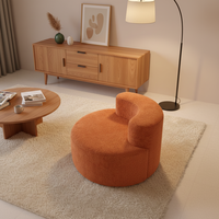 Canapé-lit d'angle orange sans structure, design créatif, avec rembourrage en éponge compressée, idéal pour appartement