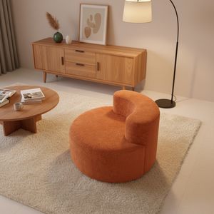 Orangefarbener geschwungener Wochenend-Lounger, knochenloses <span class=keywords><strong>Sofa</strong></span>, kreatives Design, komprimiertes Stuhl-Set, Schwammfüllmaterial für den Apartmentgebrauch - Product Image 2