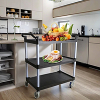 Chariot utilitaire en plastique de cuisine d'hôpital de restaurant chariot chariot de service de chariot de nourriture