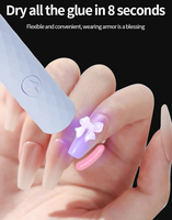 Lampe à ongles portable mini format stylo, lampe UV pour le séchage du vernis à ongles en gel, pour salon