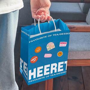 Sac en papier kraft personnalisé, écologique et recyclable pour l'emballage de desserts, pâtisseries, gâteaux, pains, café, boissons et plats à emporter - Product Image 6