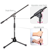 Support de microphone professionnel Yinyu MS001, trépied réglable avec base en métal pour studio, podcasting, performance en direct