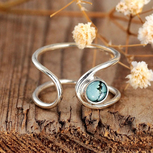 Bague ajustable à l'aspect pierre naturelle pour femme, accessoires minimalistes pour un usage quotidien - Product Image 1