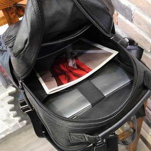Men's Leather Backpack 15 Inches Business Travel <b>Computer</b> <b>Bag</b> Solid Color Black - Product Image 3