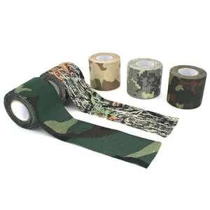 Auto-adesivo algodão personalizado camo ducto pano fita jumbo roll sarja biônico camuflagem mascaramento tecido webbing fita