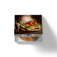 Boîtes à pizza pliables en papier kraft personnalisées, durables et recyclables, avec pelliculage mat/brillant, doublure en éponge et poignée