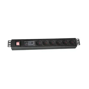 Intelligent PDU 19" 1.5U Germany type Cabinet PDU Socket with 3 Light Surge Protector