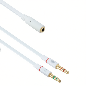 Cable adaptador de audio, divisor macho de 2x3,5mm a hembra de 1x3,5mm para auriculares, micrófono, dispositivos de audio - Product Image 2