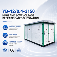 Station d'alimentation préfabriquée 12 kV 3150 kVA avec ATS, batterie de secours 110 V CC 120 Ah, unité compacte extérieure, sous-station IP54