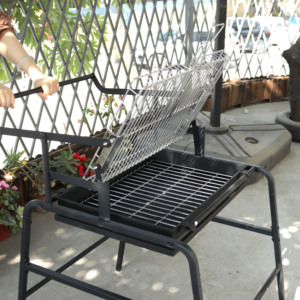 Grill à charbon de bois rotatif manuel de grande taille pour cuisine extérieure, restaurant commercial, grill à charbon de bois à retournement manuel pour extérieur - Product Image 2