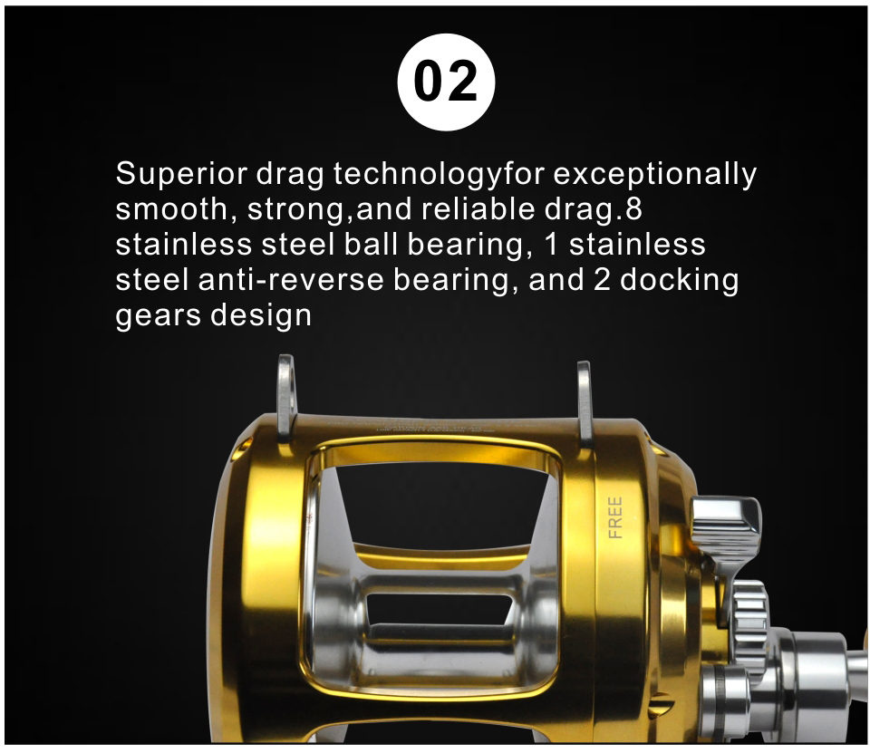 トローリング　フィッシングリール　ゴールド DUEL/トローリングリール2speed 50lb-6/0 GOLD