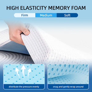 غطاء فراش مخصص من رغوة الذاكرة مع خيزران للتدليك، مضاد للحساسية، لسرير مزدوج - Product Image 3