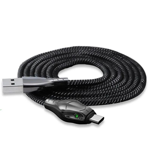 Cable <span class=keywords><strong>de</strong></span> Carga Rápida con Forma <span class=keywords><strong>de</strong></span> Cabeza <span class=keywords><strong>de</strong></span> Serpiente, Indicador LED Verde Dual, Cable <span class=keywords><strong>de</strong></span> Datos Tipo-C con Trenzado <span class=keywords><strong>de</strong></span> Nailon y Aleación <span class=keywords><strong>de</strong></span> Zinc para Teléfono y Portátil - Product Image 5