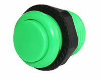 LECHUANG Bouton poussoir vert 24 mm avec borne à deux broches, cordon d'alimentation CA en PVC pour machine de jeu d'arcade et composants de distributeur automatique