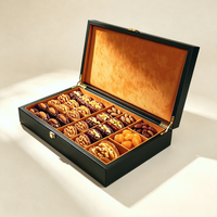 Gouden dadels noten houten verpakkingsdoos chocolade snacks doos aangepaste logo opbergdoos gedroogd fruit grote doos