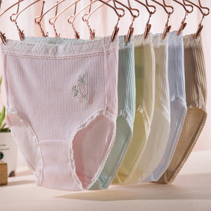 2025 Sexy Sexy <span class=keywords><strong>mutande</strong></span> di puro cotone per le donne intimo di colore solido biancheria intima <span class=keywords><strong>in</strong></span> taglie forti tinta unita tinta unita - Product Image 2