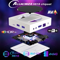 Nuevo TV Box C5PRO Android 14 Transfronterizo H618 + 64GB Wi-Fi 6 de Doble Banda Reproductor 8K con Control por Voz