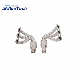 ท่อร่วมไอเสียสแตนเลส SS304 พร้อมแผ่นกันความร้อนสำหรับ Porsche 991 GT3 3.8L 4.0 - Product Image 1