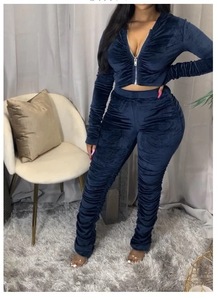 ชุดเสื้อผ้าผู้หญิง2ชิ้นแนวเซ็กซี่มาใหม่เสื้อผ้าสตรีแขนยาวกางเกงซ้อนกันแบบมีซิปด้านหน้ากางเกงวอร์มและมีฮู้ดชุด hanou hanou hanou hanou hanou - Product Image 6