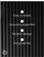 Panel Dinding Kayu Eksklusif Ramah Lingkungan Warna Hitam Matte 2400x642x20mm untuk Pelapis Kedap Suara Interior