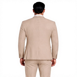 Costume formel 3 pièces beige de qualité supérieure pour homme, coupe ajustée, blazer, gilet, pantalon, pour mariage, marié, affaires, soirée, costume de gentleman - Product Image 3