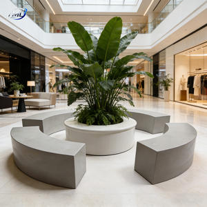 Circular Ring Seat Planter Outdoor Garden <b>Bench</b> Fiberglass Modern Gym Park Large Design - Product Image 3