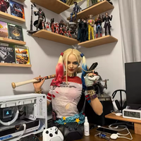 Statue de Harley Quinn en résine de 77 cm, buste de personnage haut de gamme, sculpture décorative pour collectionneur.