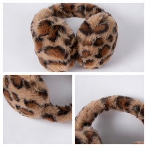 <span class=keywords><strong>Cache</strong></span>-oreilles d'hiver pour femmes élégants et mignons à imprimé léopard doux en fausse <span class=keywords><strong>fourrure</strong></span> avec doublure en peluche confortable - Product Image 4