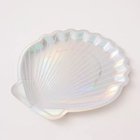 Assiettes en métal holographiques vintage durables de 9 pouces avec couvercle – Indispensables pour les fêtes