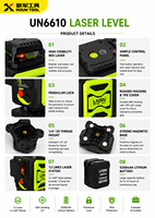 Niveau laser croisé vert 16 lignes de qualité industrielle, auto-nivelant 360°, luminosité réglable, télécommande, fonctionnalités pour accrocher des tableaux