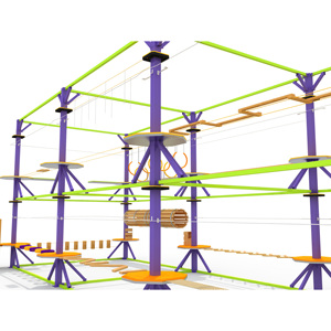 Ngoài Trời <span class=keywords><strong>Rope</strong></span> Course Phiêu Lưu Leo Lưới Cho Thương Mại - Product Image 6