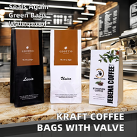 250g 500g 1kg sacs d'emballage de café et de thé à fond plat en plastique pour le stockage en vrac