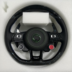 พวงมาลัยคาร์บอนไฟเบอร์พร้อมแป้นเปลี่ยนเกียร์สำหรับรถยนต์ vw Golf gti 7 7.5 Mk7 7,5 <span class=keywords><strong>7r</strong></span> R Mk7r <span class=keywords><strong>audi</strong></span> A3 8v JETTA Tiguan อุปกรณ์ตกแต่ง - Product Image 6