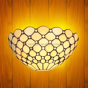 Lampe murale LED de luxe de style Tiffany, design européen, 12 pouces, semi-fait main, verre teinté élégant, 2700K blanc chaud, chambre/salon - Product Image 1