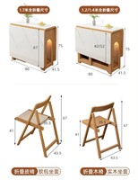 Moderner Multifunktionaler Massivholz-Esstisch für Kleine Wohnungen mit Teleskop-Klapp- und Ausziehmechanismus und Praktischer Aufbewahrung