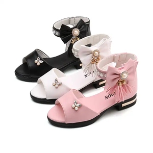 Sandalias OEM para niñas, zapatos romanos a la moda para niñas pequeñas, suela blanda, sandalias grandes de princesa para niños - Product Image 3