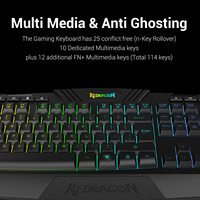 Delux — clavier et souris de jeu filaire Redragon S101, rétroéclairé rvb, avec touches multimédia, repose-poignet et rétro-éclairage rouge
