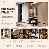 Magnifique armoire intégrée Zunteng Slim en aluminium noir pour chambre principale de manoir moderne