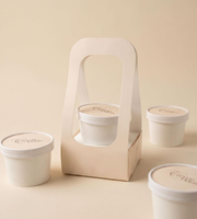 Porte-gobelet en carton personnalisé avec logo en relief pour boissons individuelles, crème glacée, café à emporter