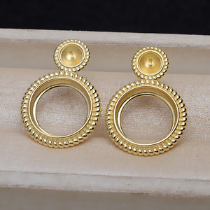 Boucles d'oreilles en argent S925 avec double perle 15,5 Ma Bei 6271, accessoires de bricolage, support vide pour la décoration des oreilles, composants de bijoux - Product Image 4