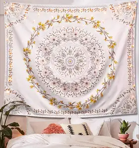 Wall Hanging Tapestry for Bedroom Decor Wholesale Custom Indian Bohemian Mandala Boho Hippie Polyester Decoration Customize
