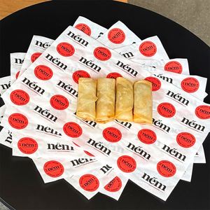 Custom Printed Logo Disposable Eco-Friendly Recyclable Tray Liner Food Grade PE Coated Grease Proof for <b>Spring</b> <b>Rolls</b> - Product Image 5