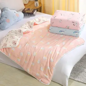 Drap de lit en coton pour bébés, couette épaisse pour nourrissons, drap en mousseline,