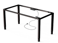 LOGICDATA Fournisseur Professionnel – Bureau de Conférence/Travail Assis-Debout à Quatre Pieds avec Moteur Brushless et Colonne INLINE, Hauteur Réglable
