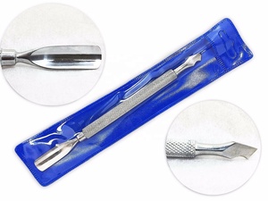 Raspador de acero inoxidable de doble acción para empujador de cutículas y gel de manicura Eliminación de Arte de uñas Herramienta de cuidado personal - Product Image 4