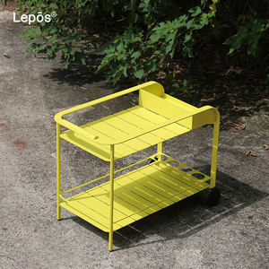 파티오 가든 풀 사이드 호텔 레스토랑을위한 상업 학년 야외 롤링 음식 음료 서빙 왜건 알루미늄 합금 바 카트 - Product Image 4