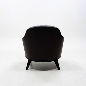 Silla de Lujo Ligera con Base de Madera Sólida, Silla de Descanso de Cuero y Tela, Sofá Individual para Hogar, Hotel, Oficina, Sala de Estar, Venta al Por Mayor - Product Image 5