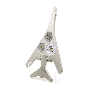 Custom Shaped Metal Zinc Alloy 3d Enamel Commemorative Souvenir Airplane Aircraft Challenge Coin